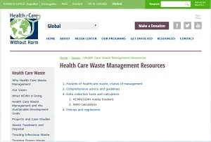 Health Care Without Harm : Health Care Waste Management Resources