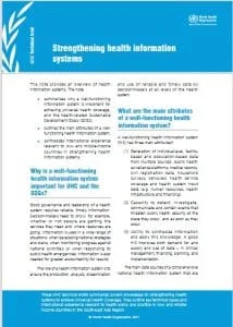 WHO UHC Technical Brief: Strengthening Health Information Systems